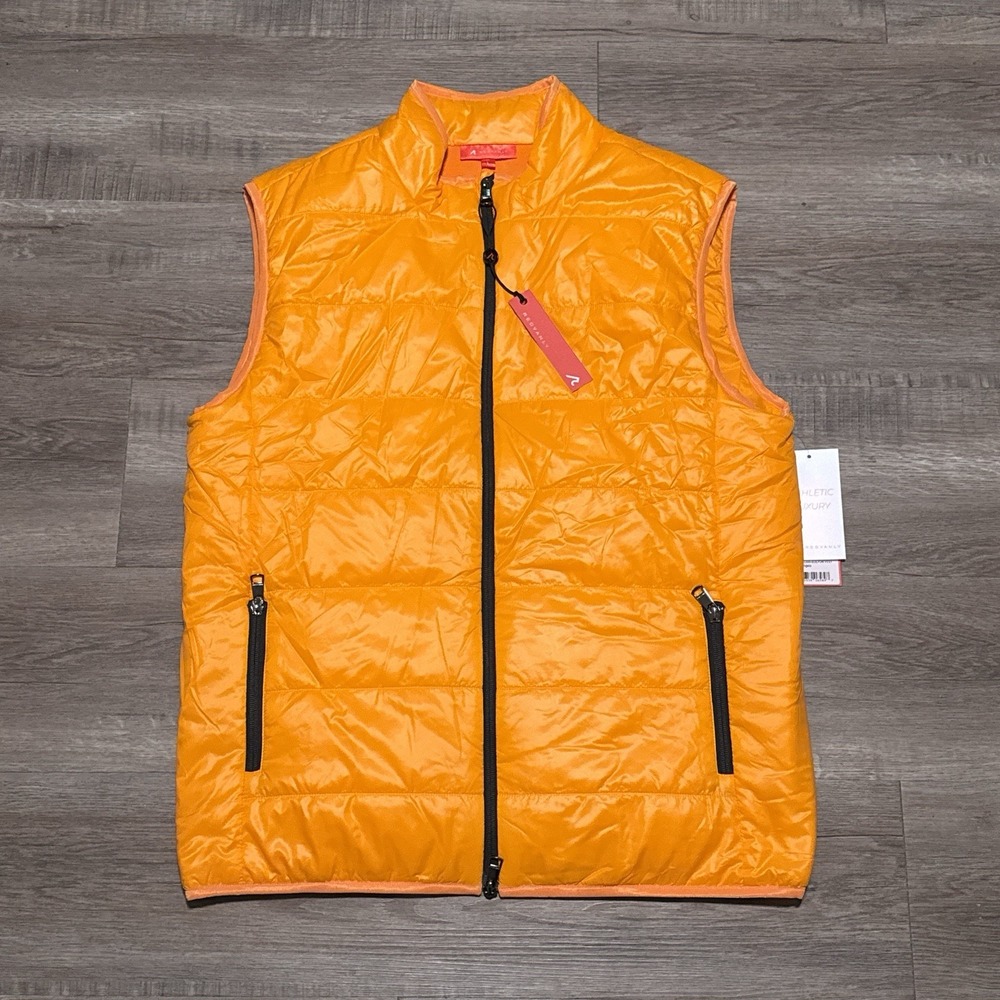 Redvanly Bolton Puffer Zip Vest Tangelo Orange Golf Lightweight Mens Large L NEW